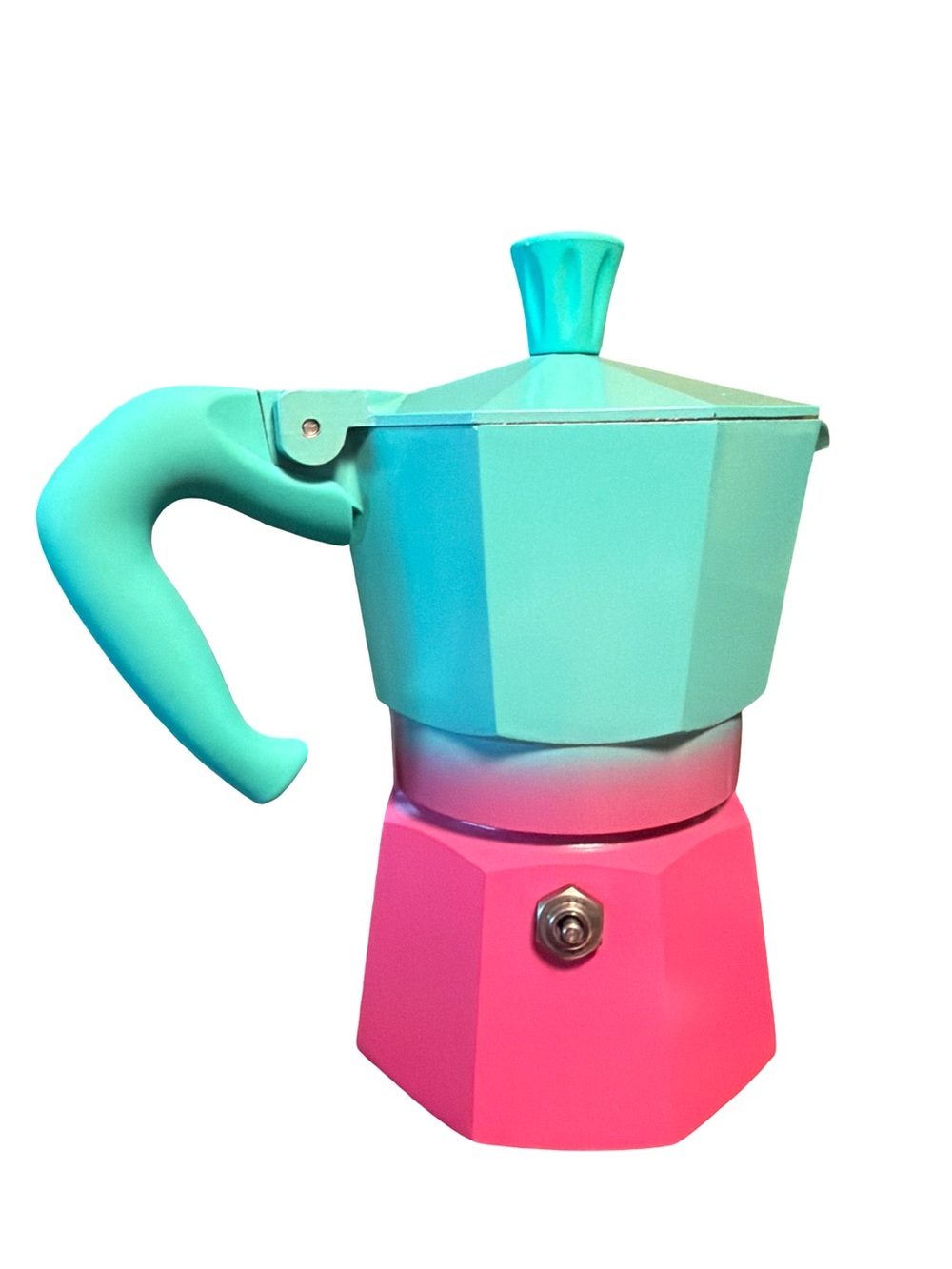 Bialetti Squid Game NWT Two-Tone Turquoise & Pink Moka Express Espresso Maker - Picture 4 of 11